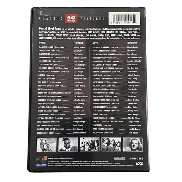 50 CLASSIC MUSICALS MOVIE DVD BOX SET COLLECTION MILL CREEK ENTERTAINMENT - Picture 3 of 9
